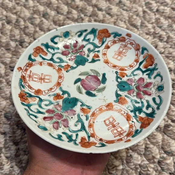 Rare Antique 3 Chinese Porcelain 18c-19c Plates China Antique Kitchen - Picture 10 of 12